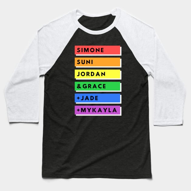 TEAM USA 202ONE RAINBOW Baseball T-Shirt by Half In Half Out Podcast